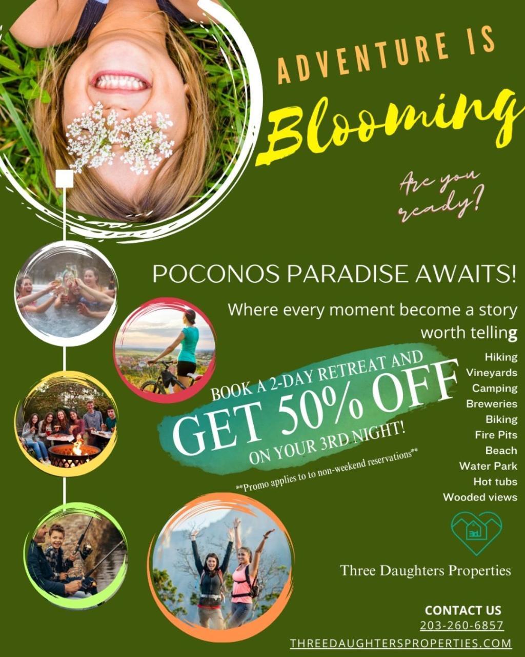 Pocono Mountain Home , Hot Tub- 1 Mile To Skiing! 坦纳斯维尔 外观 照片